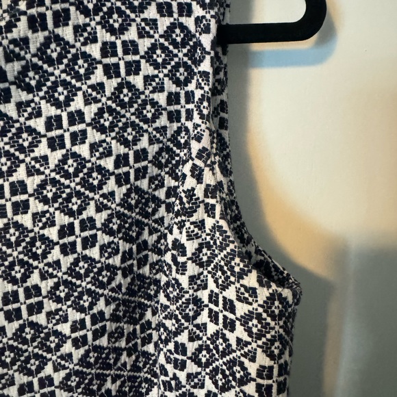 Tory Burch White and Blue Stencil Hourglass Summer Dress - Picture 5 of 10